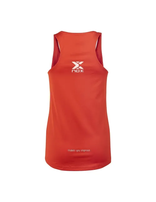 Camiseta Tirantes Nox Team Rojo Blanco Mujer | Ofertas de pádel